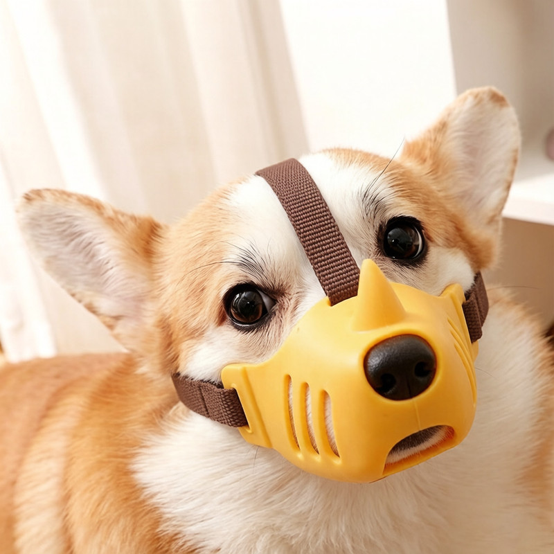 高颜值可调节柯基柴犬狗嘴罩加固防抓防叫防咬宠物防护套