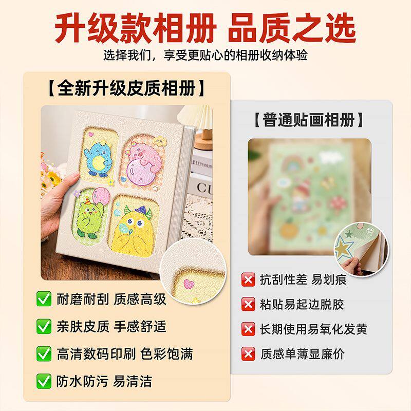 皮质6寸照片收纳相册本大容量家庭情侣混装纪念影集34578寸收纳册