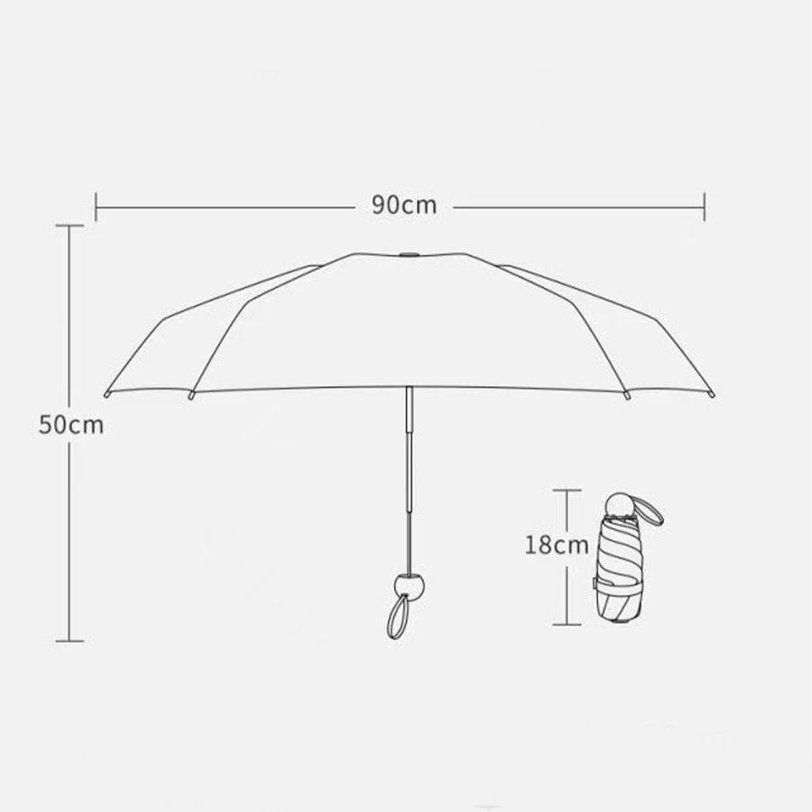 便携防风碎花胶囊黑胶折叠伞防紫外线印花晴雨伞