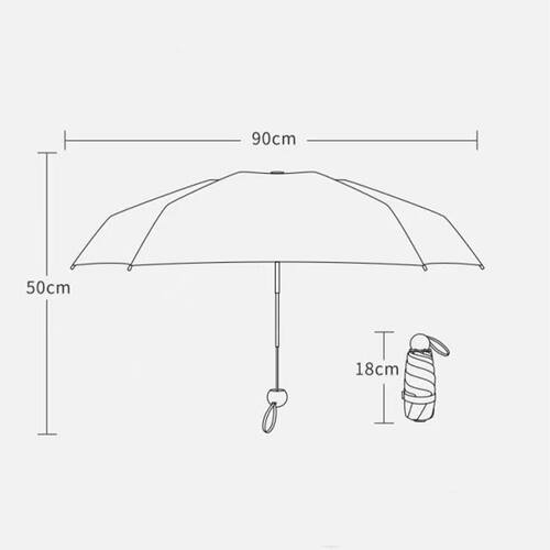 便携防风碎花胶囊黑胶折叠伞防紫外线印花晴雨伞