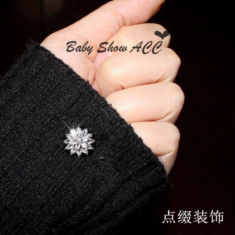迷你蝴蝶结小胸针高闪锆石微镶防走光扣衣服箱包帽子装饰点缀