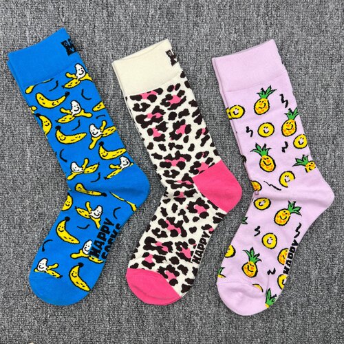 happysocks袜子女士多巴胺中筒袜