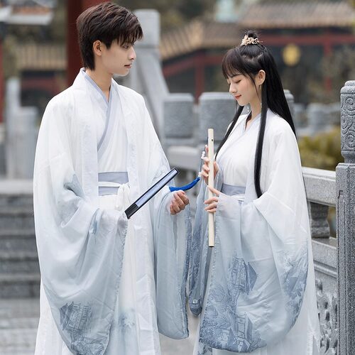 汉服出租古装男武侠书生整套圆领魏晋唐宋制书生七夕节演出服租赁