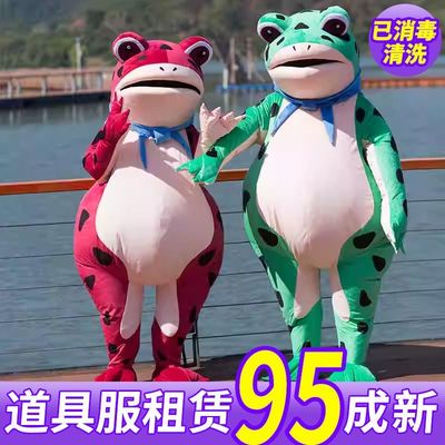 出租青蛙服装人偶癞蛤蟆摆摊玩偶服装抖音网红充气道具服租赁