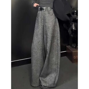 2026年秋秋新款 子女直筒梨形身材百搭阔腿裤 裤 时髦小众高级感西装