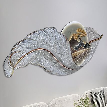 新中式客厅装饰画发光LED钻石B灯画现代沙发背景墙挂画轻奢风壁画