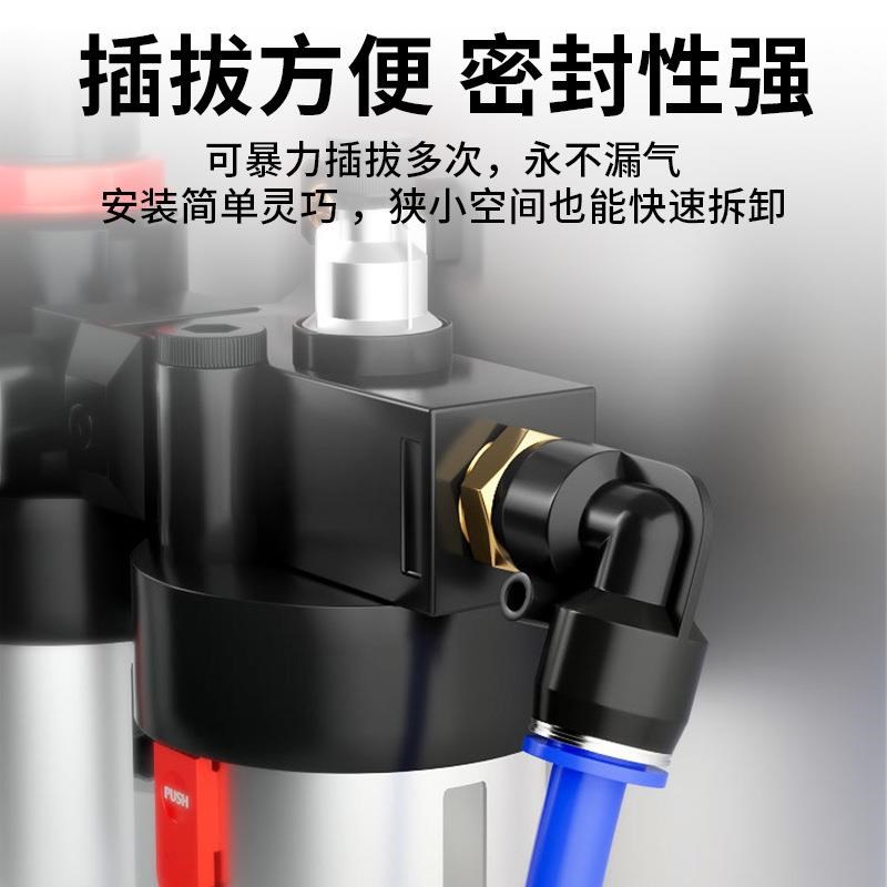气管快速接头螺纹直通弯头气动接头快插PC8-02气嘴2分PL V4分01 1
