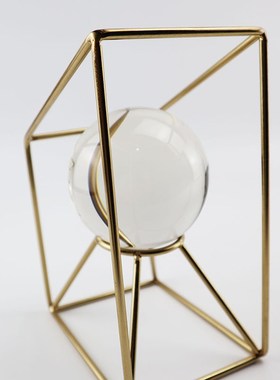 创意轻奢书档欧式金属书r靠摆件家居水晶球酒柜办公室桌书架装饰