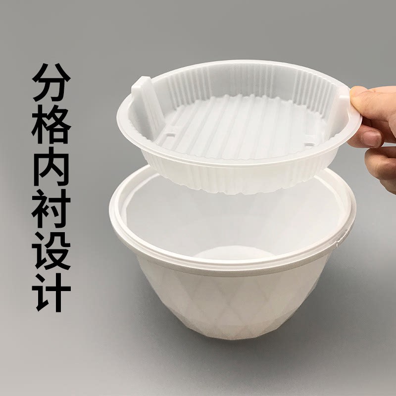 加厚一次性食品级k防盗扣防偷吃餐盒外卖打包盒耐高温可微波饭盒