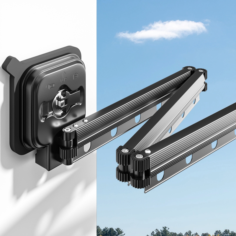 折叠免打孔晾衣架隐形伸缩壁挂阳台D晒被子神器室内室外收缩晾衣