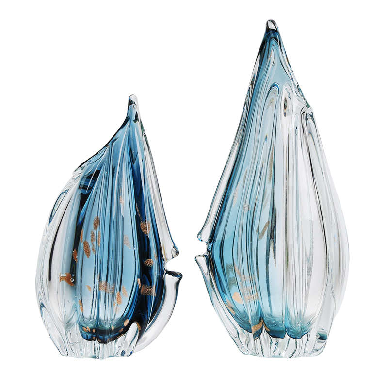 现代简约轻奢艺术玻璃花瓶玻璃摆件客厅样板O间玄关餐桌装饰品花