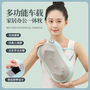 颈椎按枕颈部按器仪肩部脖子热敷车载枕L头便携手提花生枕家用