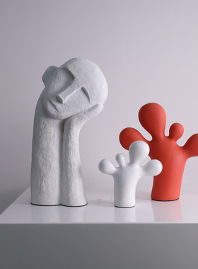 现代简约手办开放柜饰品开放柜装饰品树脂托腮R人脚丫雕塑工艺品