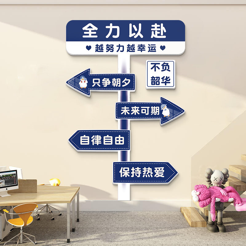 爆单文化c墙贴公司办公室氛围布置装饰电商企业励志标语贴纸背景