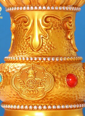 家用桌面手摇底座八吉祥转筒底座树脂彩绘L莲花座子手持转动轮底