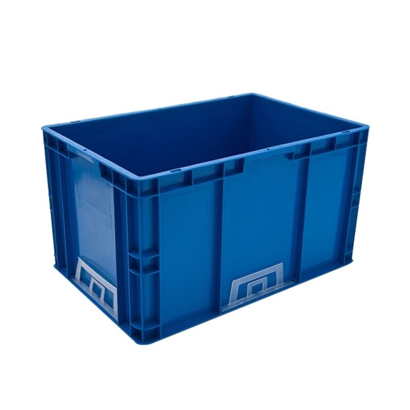 万尊EU物流箱600*400*34B0mm蓝色无盖加厚塑料周转箱储物箱