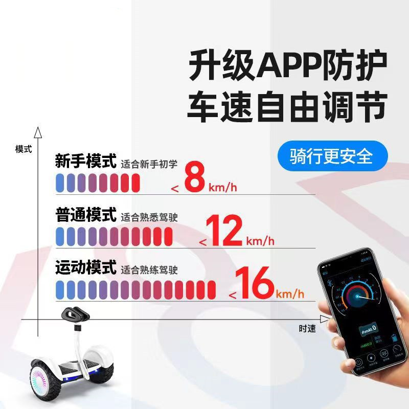 儿童电动自平衡车6一12腿控带扶杆成年双轮平行车V成人体感代步车
