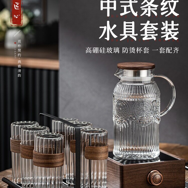 厂家直销温玻璃水杯套装家用待客厅泡茶喝凉水杯子耐热冷水壶杯具