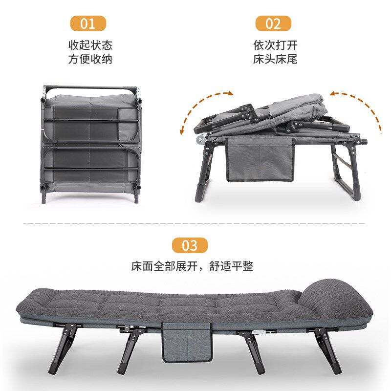 热销软垫折叠床单人床躺椅午休y床办公室午睡沙发床单人简易便携
