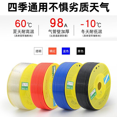 热销pu气管8mhm气动软管10mm空压机气泵压缩气管木工气线6mm透明