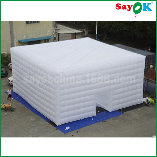 定制大型充气活动方形帐篷 户外活动派对白色LED灯光cube tent