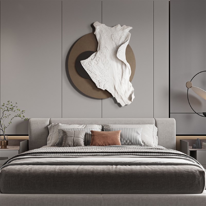 圆形玄关走廊客厅沙发背景墙装饰画3d立体浮雕挂S画主卧室床头壁图片