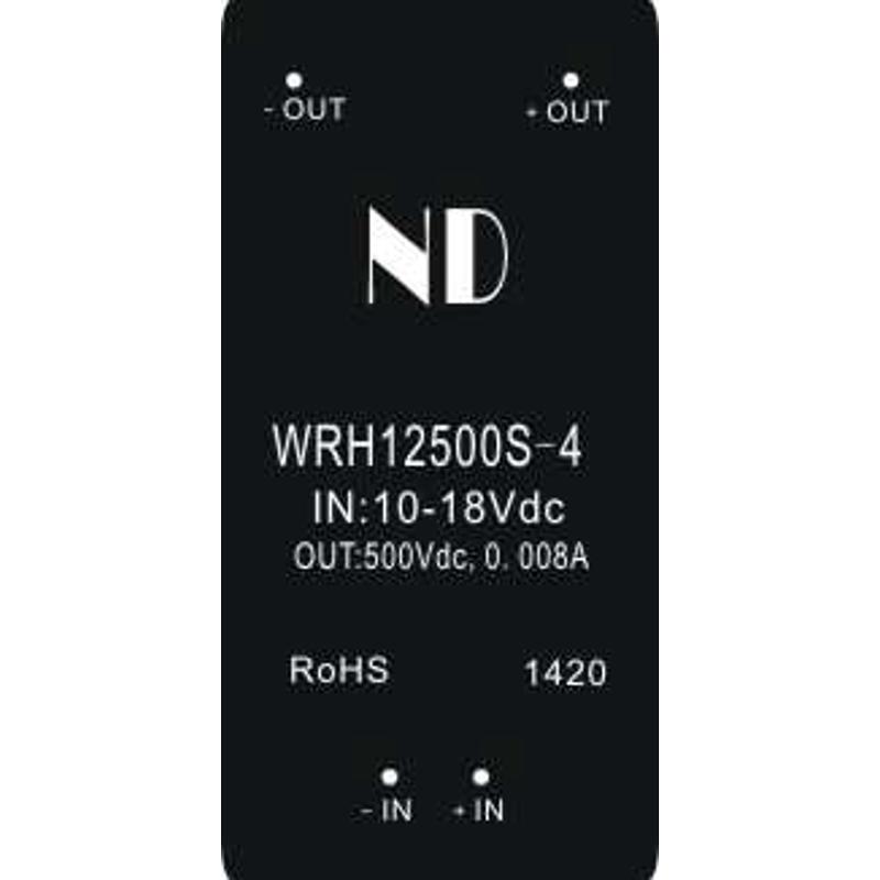 WRH12500S-4升高压能达电源电源模块12VL转500V4W电容充电倍增管