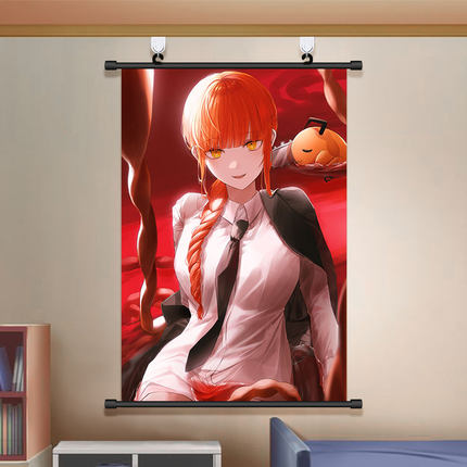 电锯人玛奇玛挂画Makima动漫御姐海报寝室卧室免打孔装饰画壁画0.