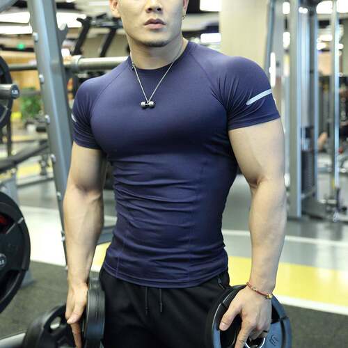 Mens Sports Short Sleeve T-Shirt Running Fitness Outdoor