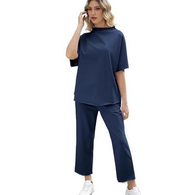 L-5Xlwomens Plus Size 2 Piece Outfits 3/4 Batwing Sleeve