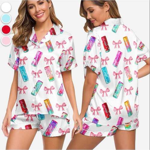 202Women's Fried Chicken Print Shirt & Shorts Pyjama Two-pie
