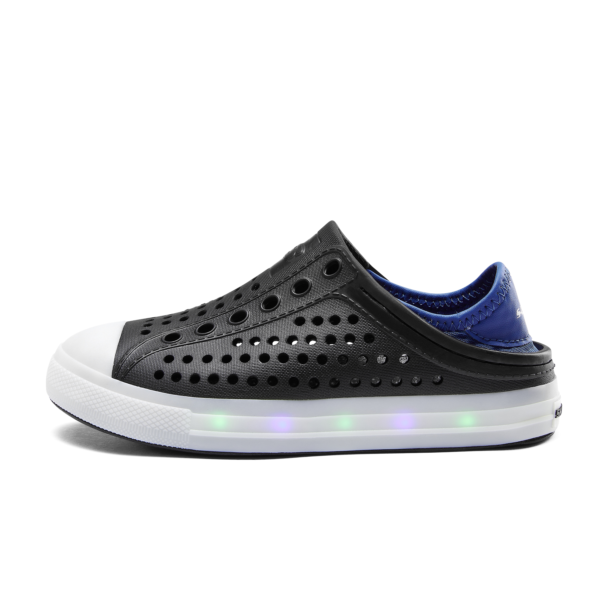 Skechers斯凯奇夏款男童透气包头闪灯洞洞鞋一脚蹬沙滩鞋402021L