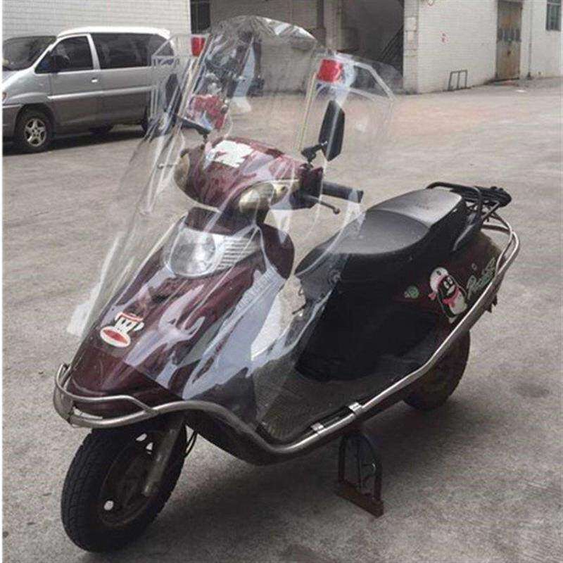 电动车摩托车前挡风塑料PC加高加宽透明挡风板风挡罩挡雨板三轮车