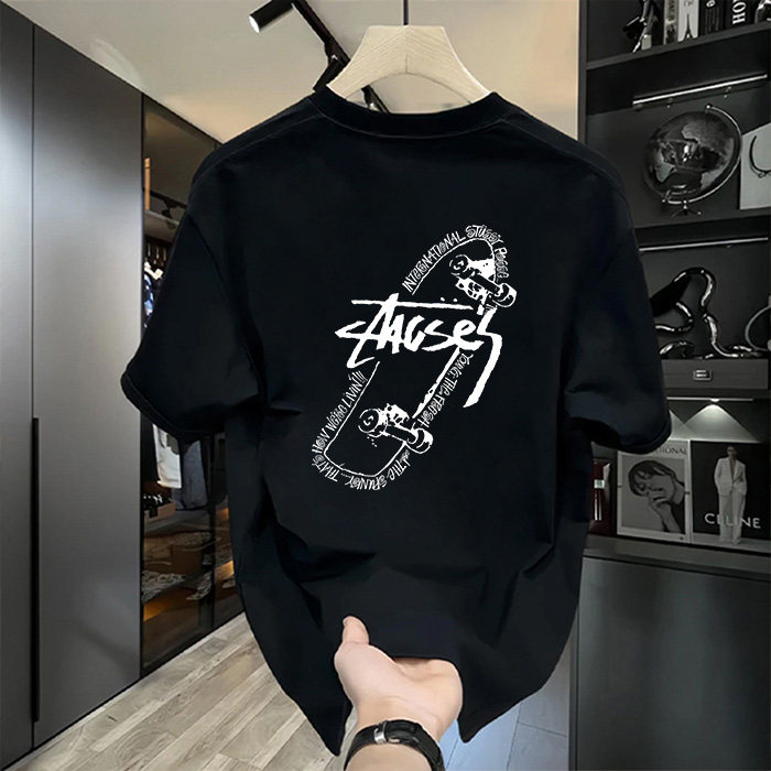 短袖T恤男款2025夏季新款百搭修身宽松重磅情侣装纯棉男女装上衣