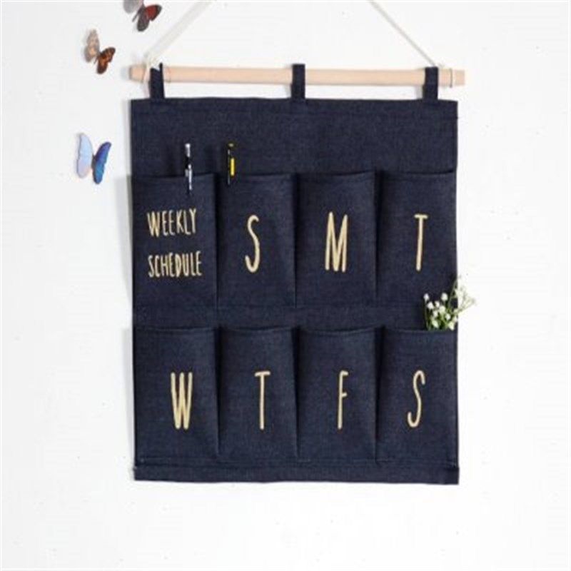 。牛仔布艺壁挂墙挂n式收纳袋挂袋C门后墙壁手机存放整理多层口袋,收纳整理,香水香薰收纳盒/架/柜,淘宝优惠券,粉丝福利购,淘宝优惠卷