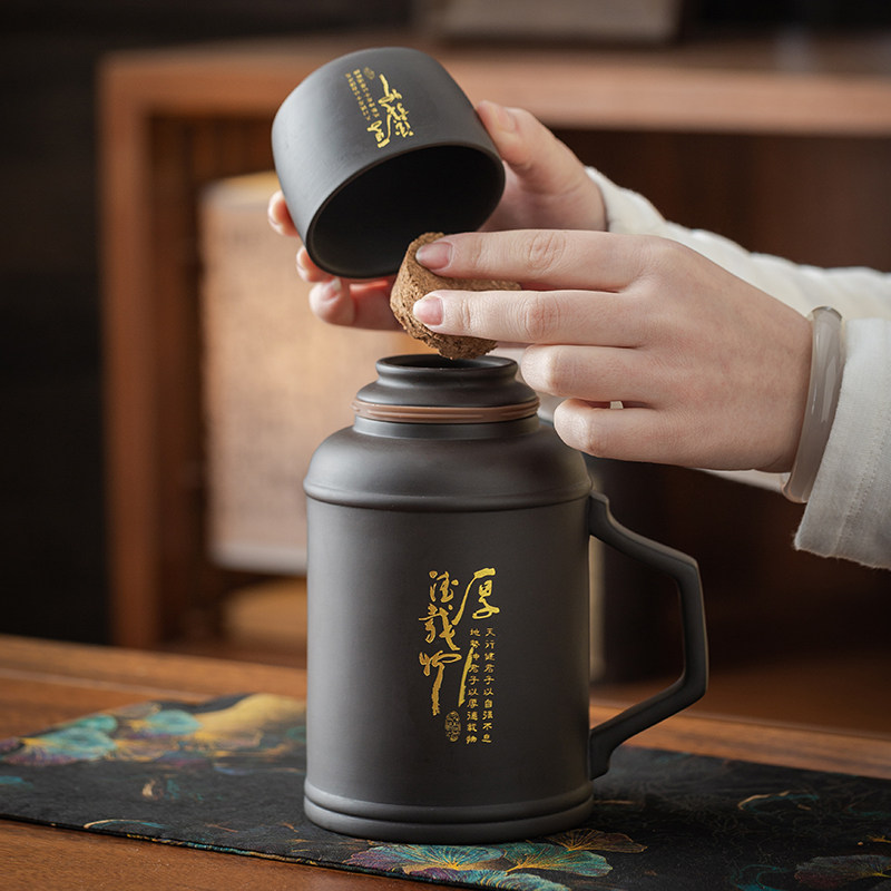 紫砂带盖小暖壶泡茶杯创意大容量
