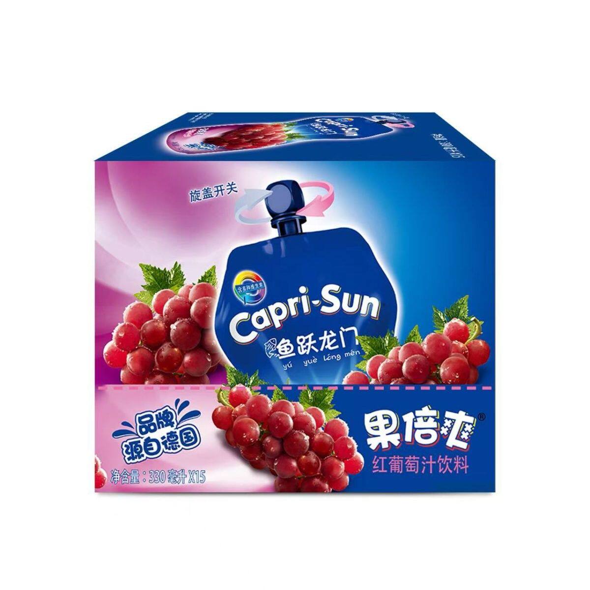 果倍爽儿童果汁饮料非果泥零食橙汁/葡萄汁330ML*15袋 整箱