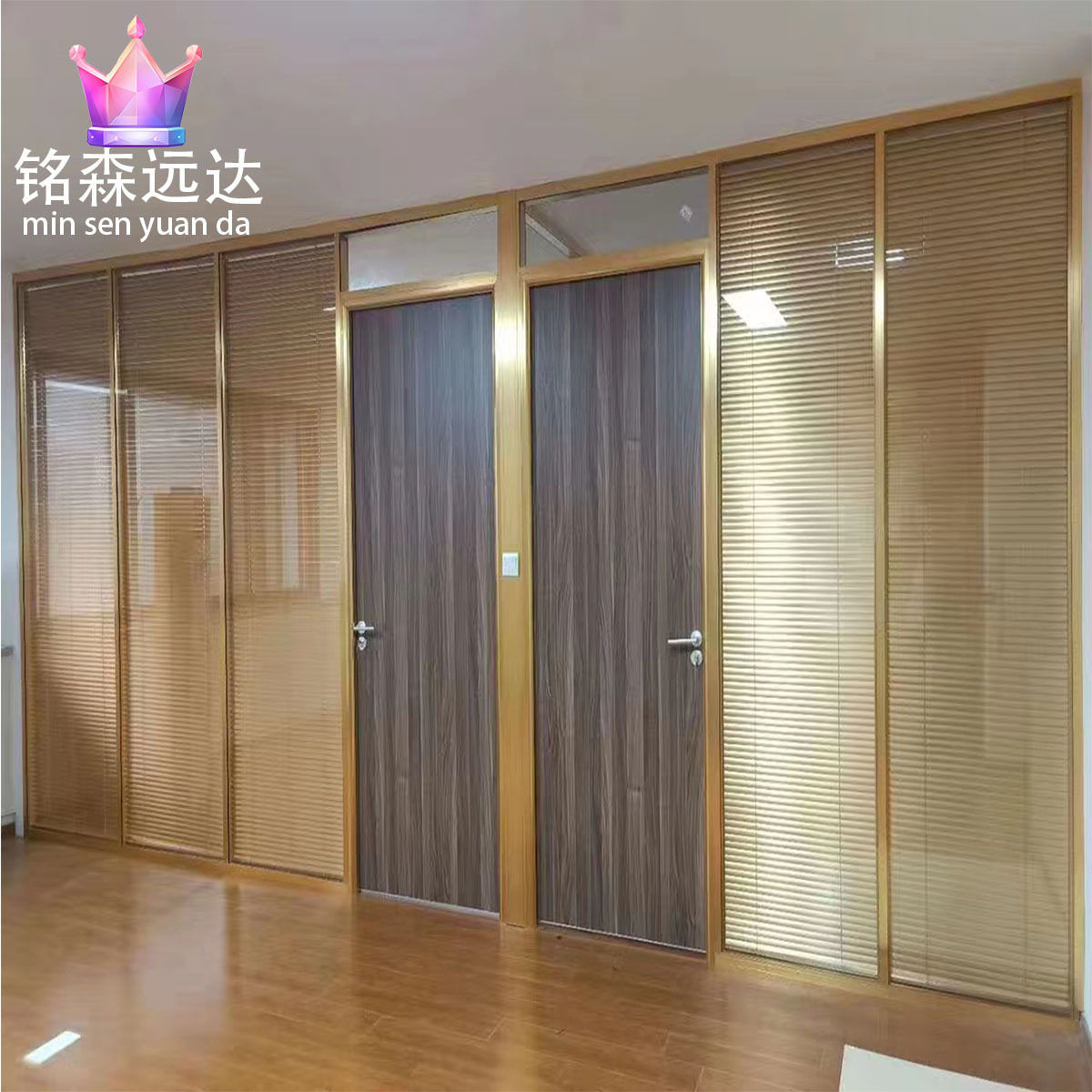 厂家直销动中空百叶玻璃隔断卫生间医院酒店铝合金高隔断墙8屏风