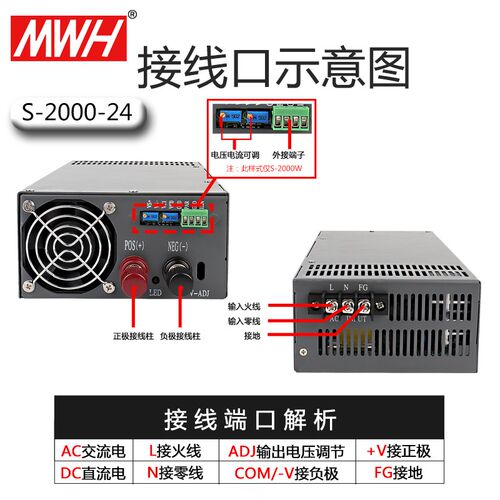 12V24V48V大功率开关电源1000W变压器500W1500RW2000W3000W