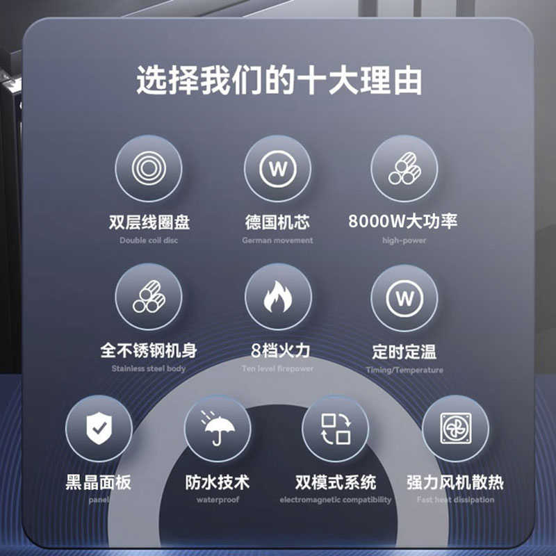 澎钛商用电磁炉800n0W平面凹面抛锅电磁灶大功率5000W猛火饭店食