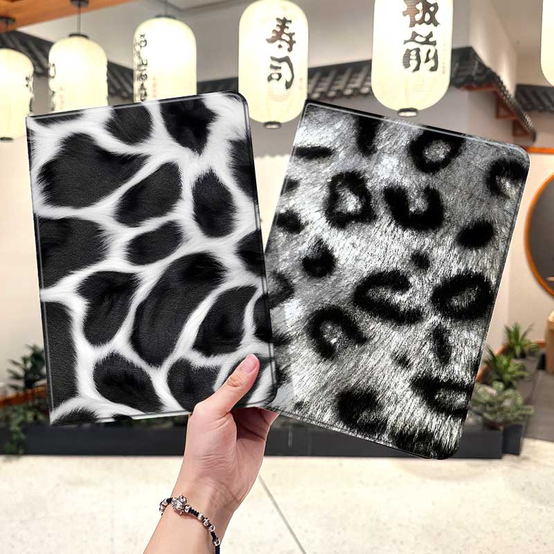 ins风豹纹华为平板matepad11保护套5s壳air12周边v8pro创意8荣耀9女m6外壳5小米7三折6pro适用7s红米kpad2024