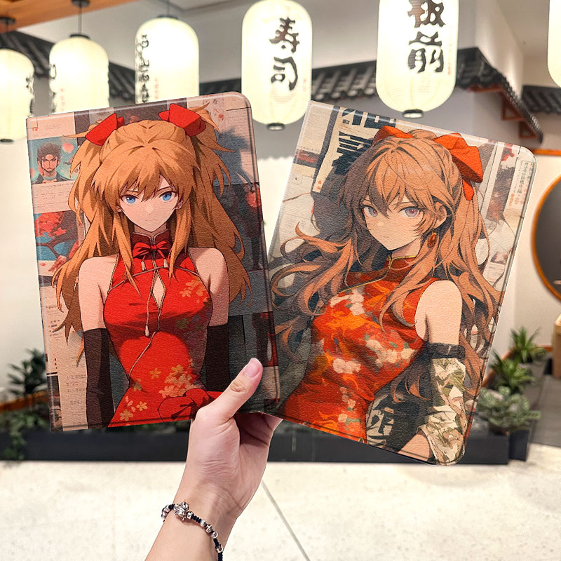 绫波丽明日香2020款ipad10保护套pro2018苹果mini6外套ipod9迷你4壳air5适用2平板3带笔槽十6第8代ioad三折九