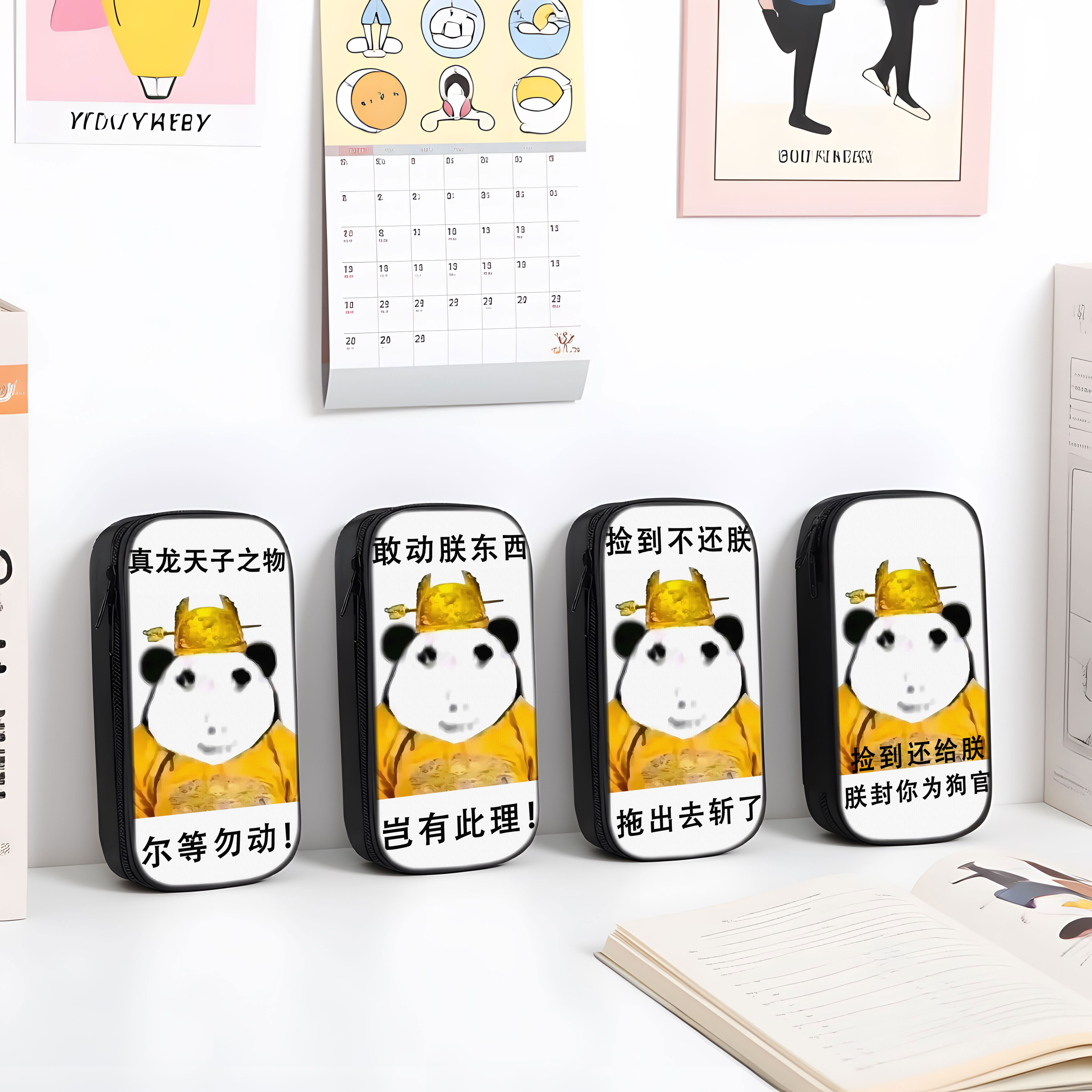 高清打印，三层大容量帆布笔袋。