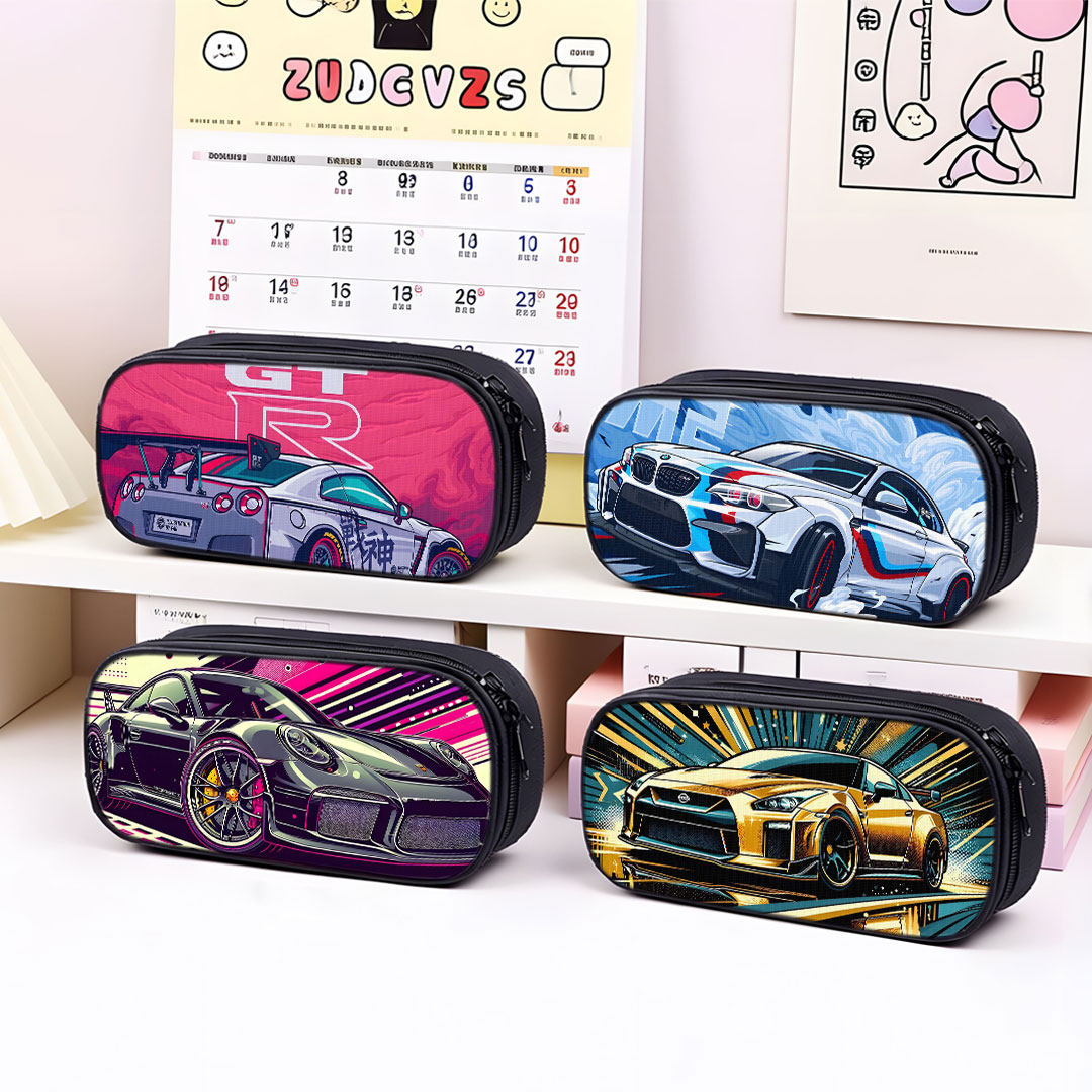 JDW极品飞车笔袋小学生铅笔盒2026新款超火文具袋初中生笔盒学生文具盒儿童网红爆款男女生男孩款大容量跑车