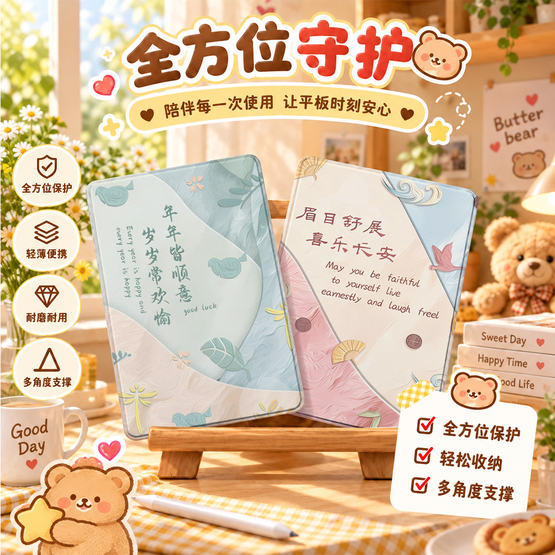 中国风文字ipad10保护套pro2025款11寸5苹果air8平板mini7壳6迷你4适用3三折2020带笔槽1第9代2021周边2026男