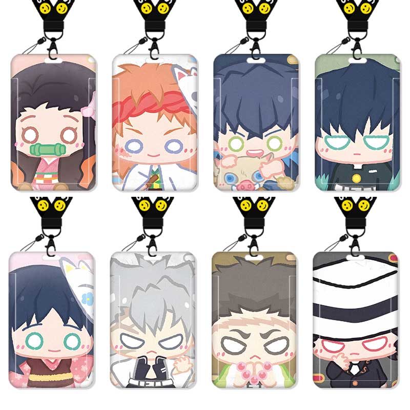 鬼灭之刃灶门祢豆子卡套高颜值饭卡校园卡保护套公交卡学生水卡证件小卡片套工作证工牌证件套校牌挂绳二次元