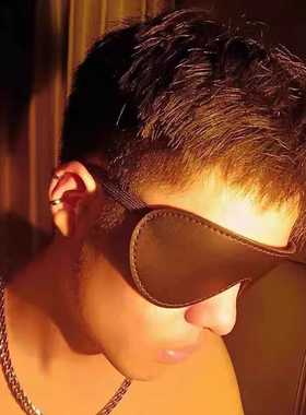 MrTOP眼罩情调禁欲系男用黑色情趣睡眠遮光睡觉gay男皮革面具性感