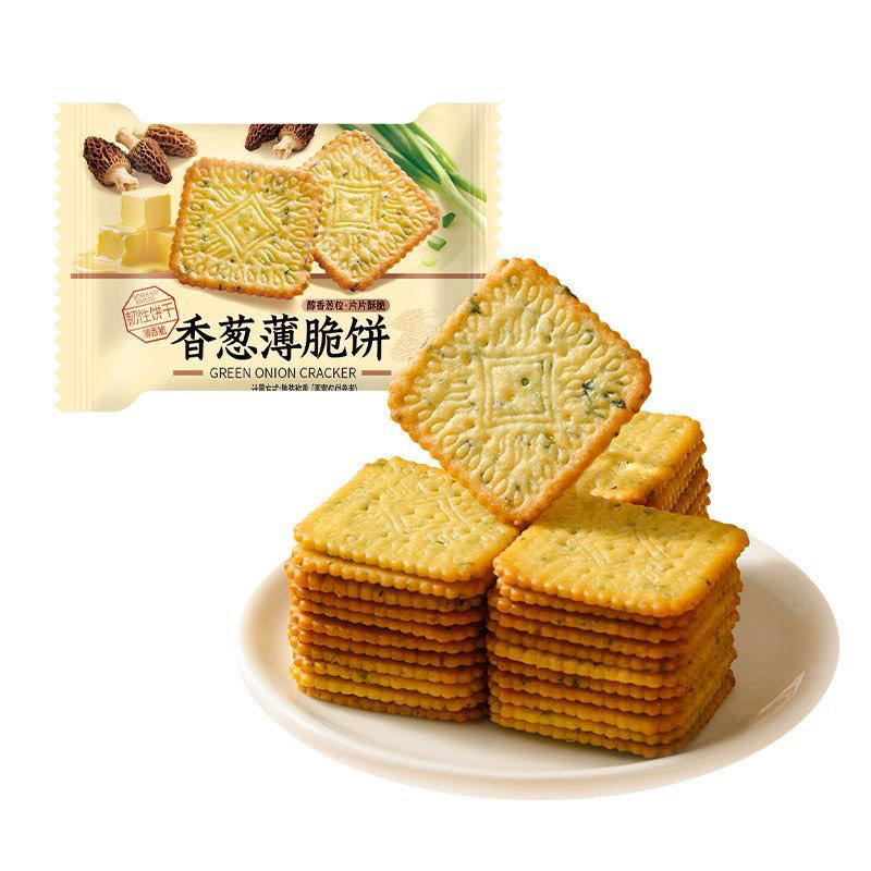 香葱薄脆饼干超薄脆饼干韧性煎饼干超市同款MM独立小包装休闲零食