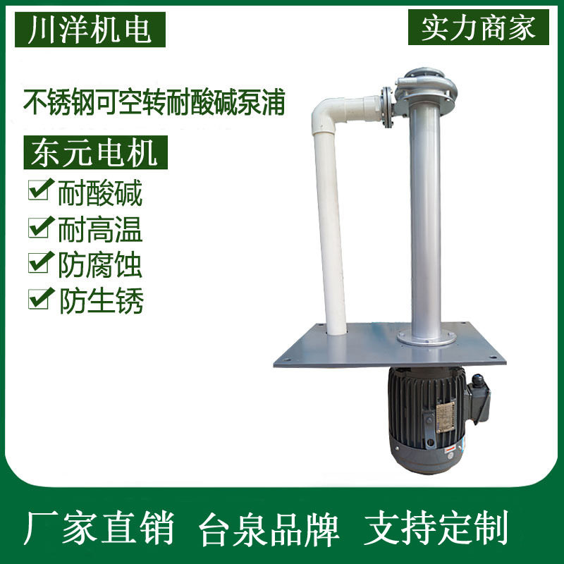 东莞厂家供应台泉不锈钢立式液下泵 7.5HP可空转单管电镀泵 DN100