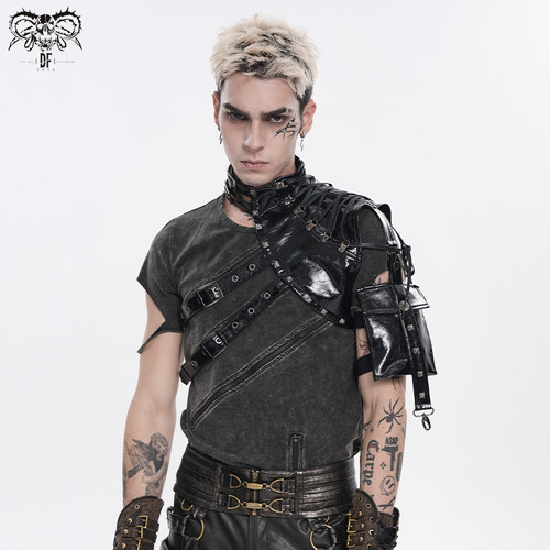 DEVIL FASHION恶魔时尚朋克亮光皮料半边披甲【AS281】